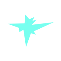 a blue star on a black background